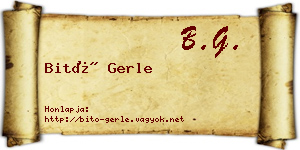 Bitó Gerle névjegykártya